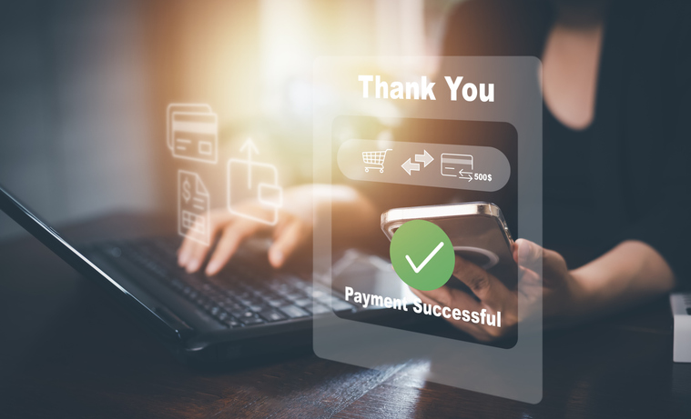 Successful online payment confirmation for industry-specific invoicing with Invoiv